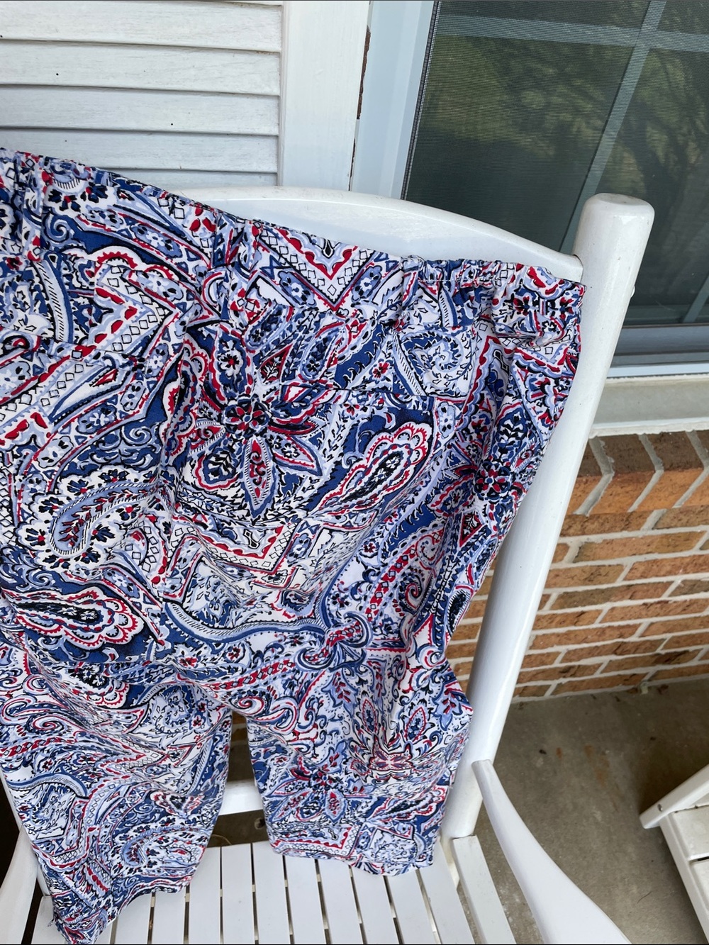 July 4th Capris. Red/white/blue-Talbots Paisley Capris - Picture 5 of 11